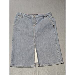 J Crew Skirt Women 4 Denim Pencil Straight Knee Length Medium Wash